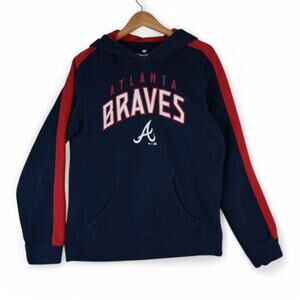 Atlanta‎ Braves Fanatics Gametime Arch Pullover Hoodie Mens Medium Navy